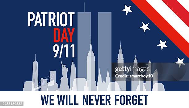 bildbanksillustrationer, clip art samt tecknat material och ikoner med patriot day - twin towers manhattan