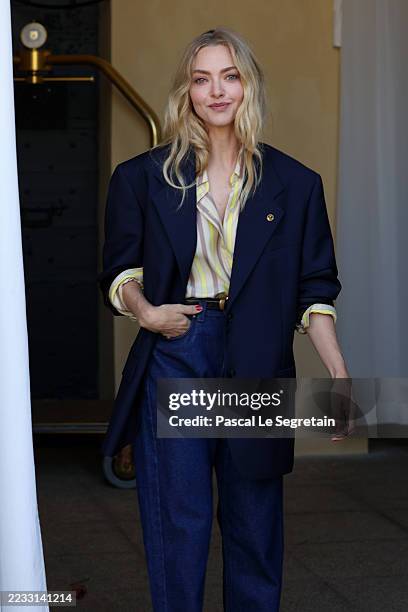 Amanda Seyfried arrives at Hotel Excelsior during the 82nd Venice International Film Festival on September 01, 2025 in Venice, Italy.