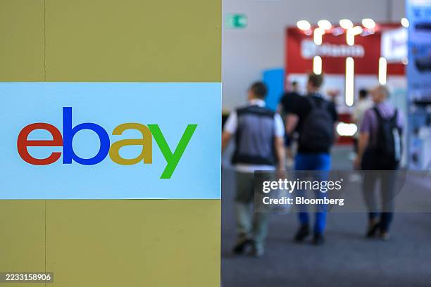Logo at the eBay Inc. Booth at the IFA Consumer Electronics and Home Appliances trade fair in Berlin, Germany, on Friday, Sept. 5, 2025. The...