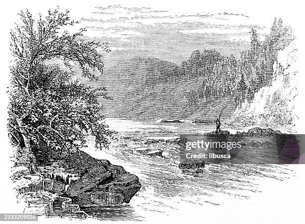 arkansas, hot springs, ouachita waterfalls - ouachita mountains stock illustrations