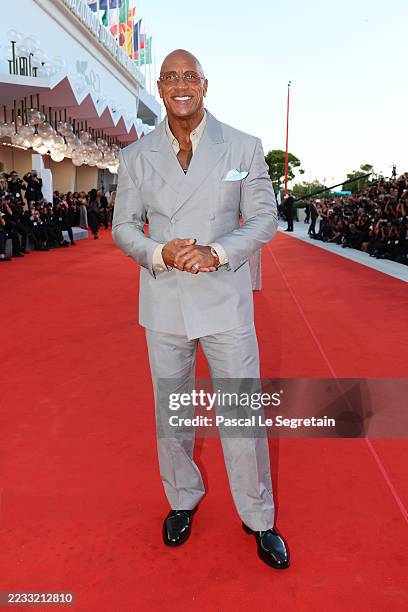 Dwayne Johnson attends "The Smashing Machine" red carpet during the 82nd Venice International Film Festival on September 01, 2025 in Venice, Italy.
