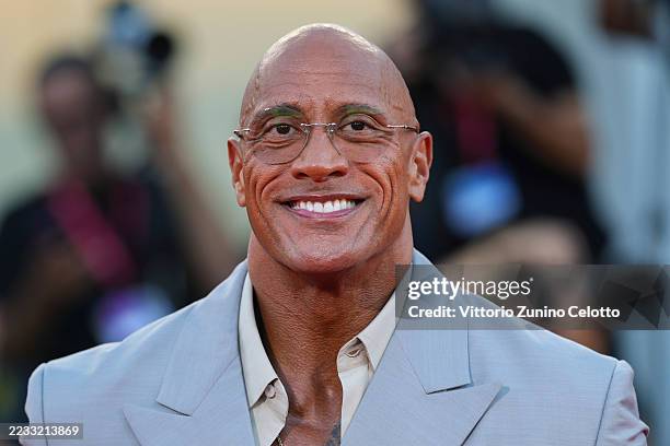 Dwayne Johnson attends "The Smashing Machine" red carpet during the 82nd Venice International Film Festival on September 01, 2025 in Venice, Italy.
