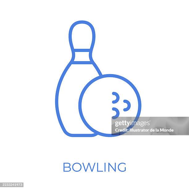 bowling editable stroke vector illustration - ten pin bowling stock illustrations