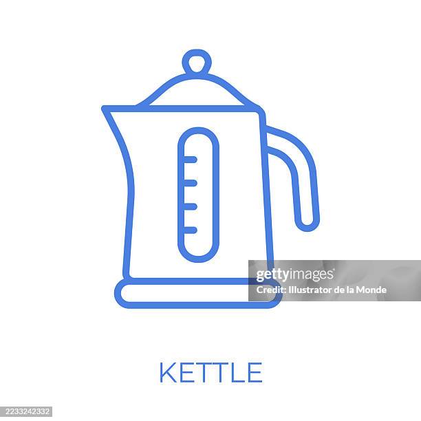 kettle editable stroke vector illustration - heating boilers stock illustrations