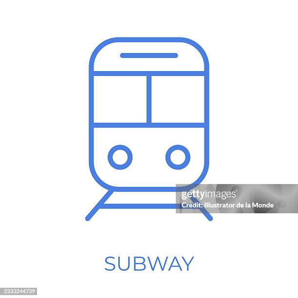 subway editable stroke vector illustration - speeding locomotive stock illustrations