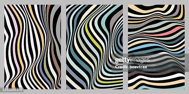 brochure template colors zebra texture cover design backgrounds - moire patterns stock illustrations