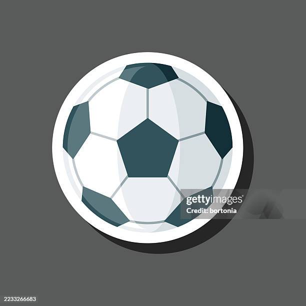 soccer ball sticker icon - kicking-soccer-ball-clip-art stock illustrations