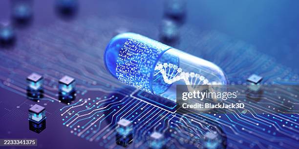 conceptos de tecnología médica de ia. investigación en medicina de ia - biotecnología fotografías e imágenes de stock