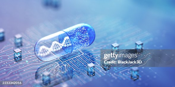 Concetti di tecnologia medica AI. Ricerca sulla medicina dell'intelligenza artificiale. Spazio di copia Concetti di tecnologia medica AI. Ricerca sulla medicina dell'intelligenza artificiale. Spazio di copia