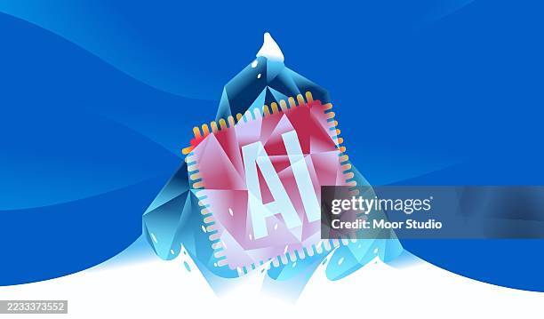 ai winter concept illustration - ice machine stock illustrations