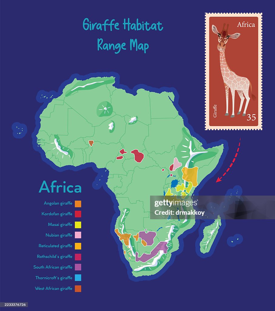 Giraffe Habitat Range Map