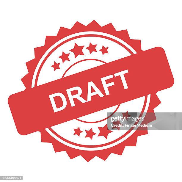 draft rubber seal stamp - stamped document stock illustrations