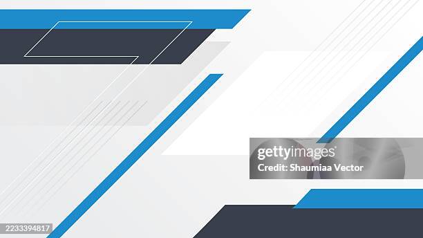 ilustraciones, imágenes clip art, dibujos animados e iconos de stock de fondo de presentación moderno. forma geométrica azul de moda sobre fondo blanco - informe de progreso
