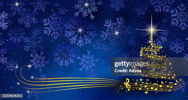 illustrations, cliparts, dessins animés et icônes de sapin de noël - musique de noël
