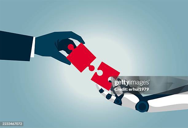 artificial intelligence - prosthetic arm stock illustrations