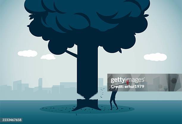 deforestation - cutting trees stock illustrations
