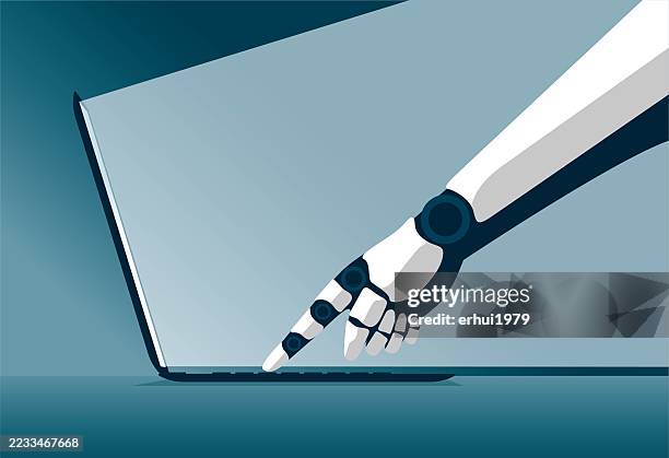 artificial intelligence - prosthetic hand stock illustrations