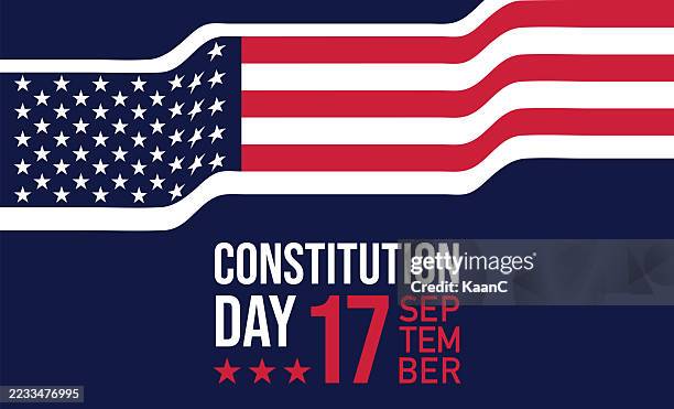 american constitution day badge vector logo icon isolated on white background stock illustration - constitution day stock illustrations