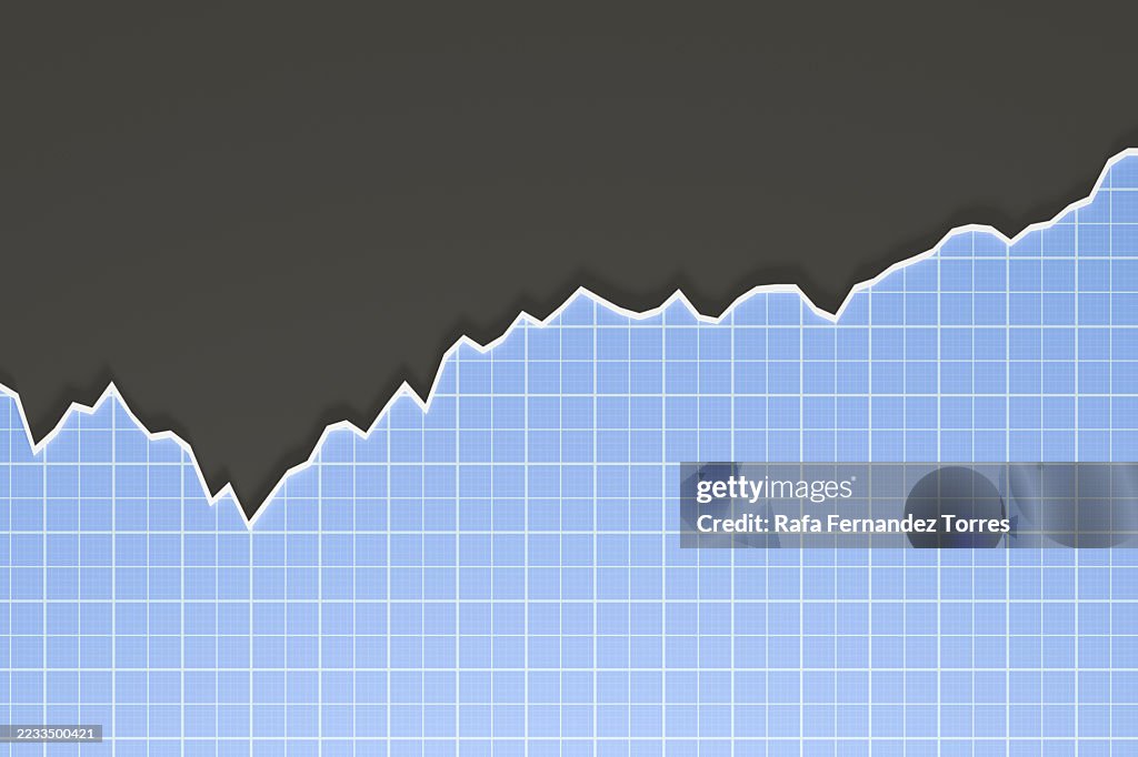 Empty Rising Chart Abstract Rising Area Chart With Blue Grid And Black Overlay High-Res ...