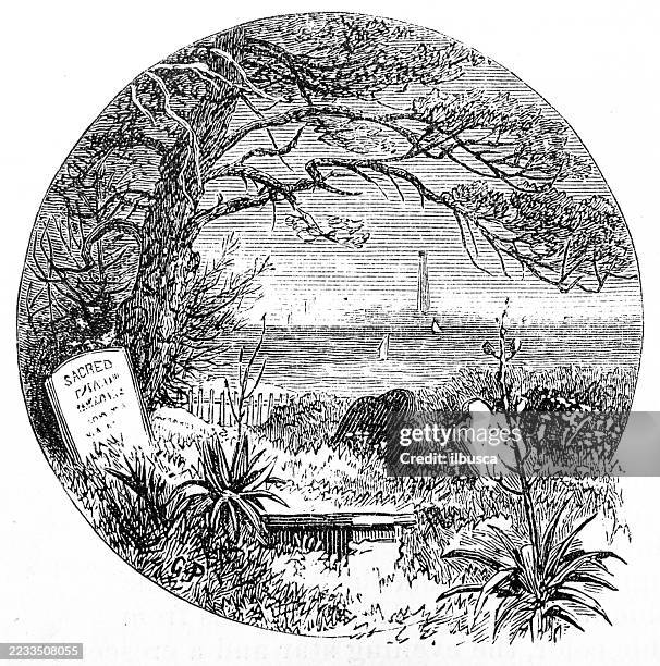 new jersey, waretown graveyard - jersey shore stock illustrations