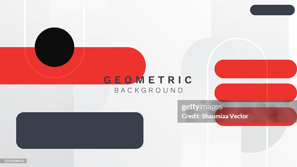 Modern presentation background. Trendy red geometric shape on white background