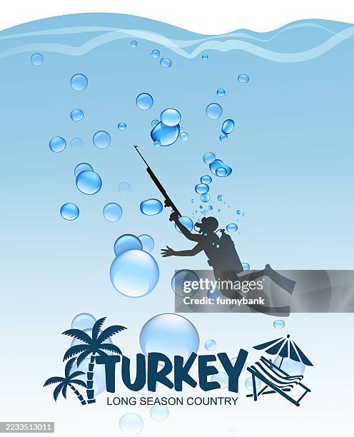 aquatic activity - scuba diving stock illustrations