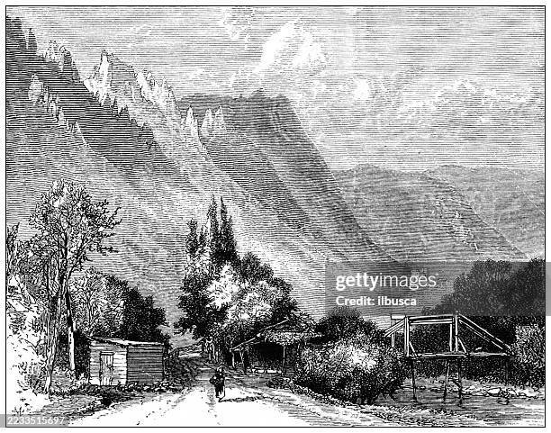 illustrazioni stock, clip art, cartoni animati e icone di tendenza di montagne dell'harz, ingresso a bodethal - catena montuosa dellharz