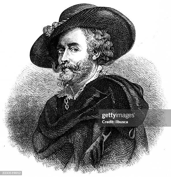flemish painters, peter paul rubens - peter paul rubens painter stock illustrations