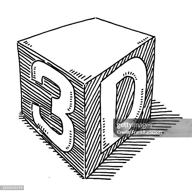 illustrations, cliparts, dessins animés et icônes de dessin de symbole de cube 3d - lunettes 3d
