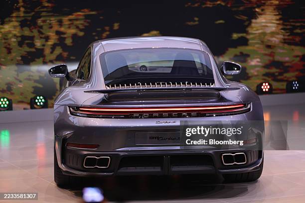 The Porsche 911 Turbo S at the IAA Mobility 2025 expo in Munich, Germany, on Sunday, Sept. 7, 2025. The Munich car show is taking place as...