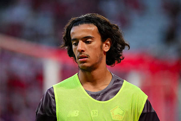 Ayyoub Bouaddi of Lille OSC warming up prior to the Ligue 1 McDonald's match between Lille OSC and AS Monaco FC at Stade Pierre Mauroy on August 24,...