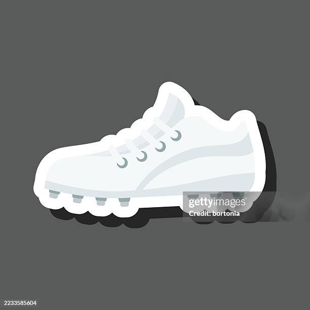cricket shoe sticker icon - cricket stock illustrations