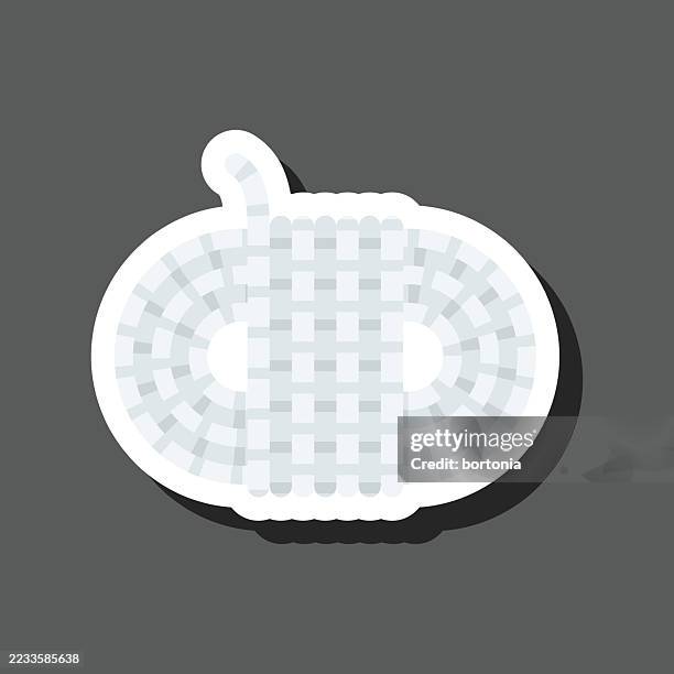 cricket boundary rope sticker icon - cricket pitch stock illustrations