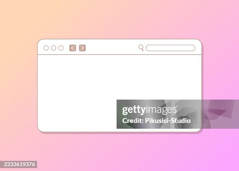 Browser window line design. Blank template for web browser design. Minimal Browser Window with Search Bar on Gradient Background Browser window line design. Blank template for web browser design. Minimal Browser Window with Search Bar on Gradient Background