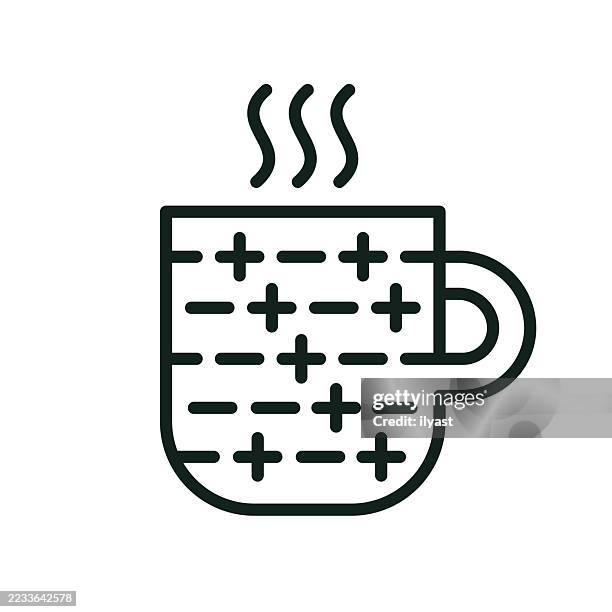 thin line icon for coffee - electric pole stock illustrations