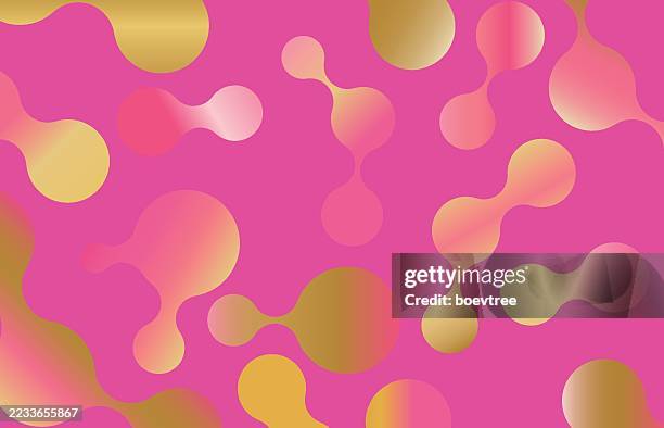 gold pink gradient liquid drop nodes pattern background - gold bubble background stock illustrations