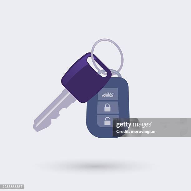 bildbanksillustrationer, clip art samt tecknat material och ikoner med car key set with remote fob - inbrottslarm