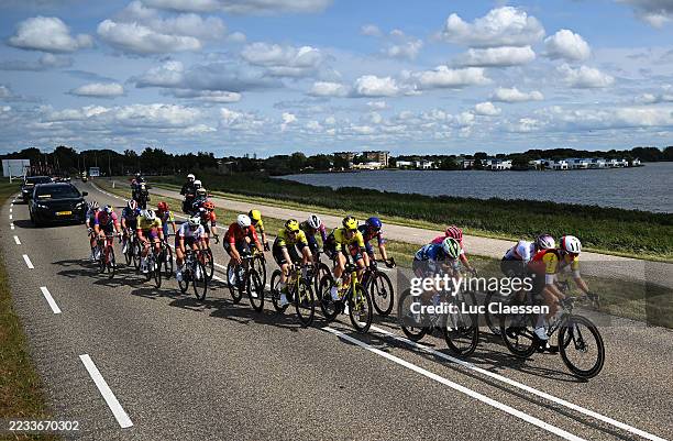Christina Schweinberger of Austria and Team Fenix-Deceuninck, Lieke Nooijen of Netherlands and Team Visma | Lease a Bike, Megan Jastrab of The United...