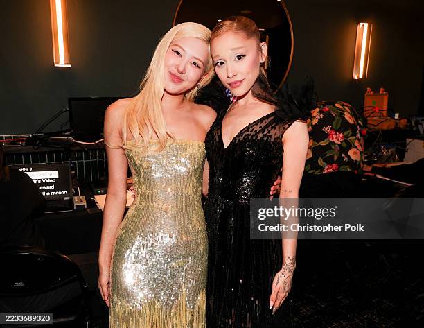 Rosé, Ariana Grande at the MTV Video Music Awards 2025 held at UBS Arena on September 07, 2025 in New York, New York.