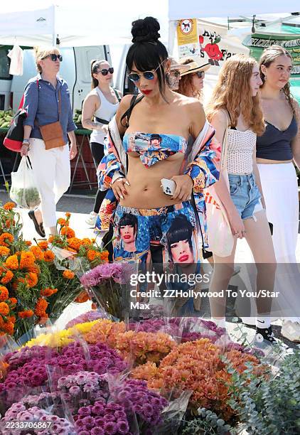 Bai Ling is seen at the Studio City Farmers Market on September 07, 2025 in Studio City, California.