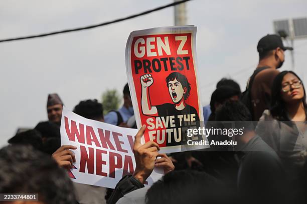 Nepalese youth stage an anti-government protest in Kathmandu, Nepal, on September 8, 2025. According to reports, eight protesters have been killed...