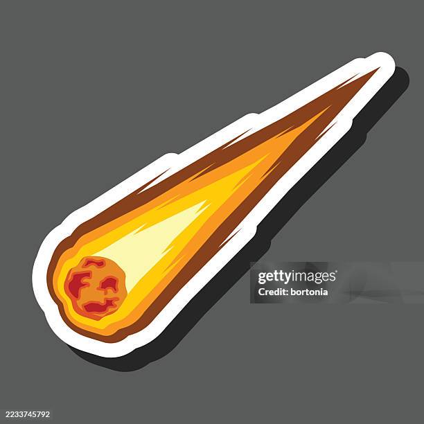 comet sticker icon - meteorite stock illustrations