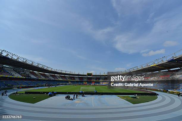 General view inside the stadium prior to the South American FIFA World Cup 2026 Qualifier match between Colombia and Bolivia at Roberto Melendez...