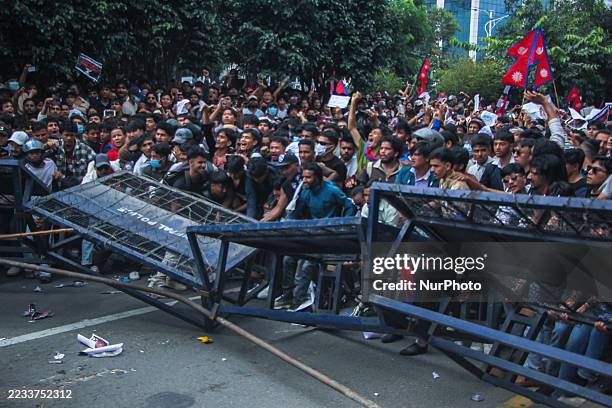 The Gen Z group protests against corruption and the ban on social media platforms by the government in Kathmandu, Nepal, on September 8, 2025.