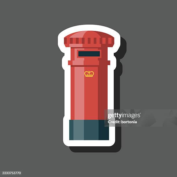 royal mail box sticker icon - royal mail stock illustrations
