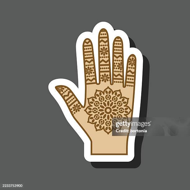 henna sticker icon - henna tattoo stock illustrations