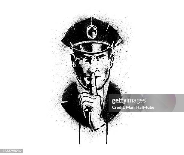 policeman graffiti - totalitarianism stock illustrations