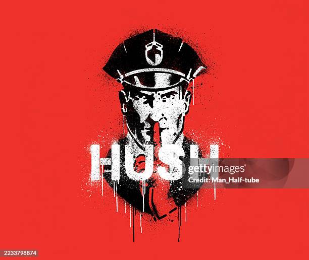 hush symbol - communism stock illustrations