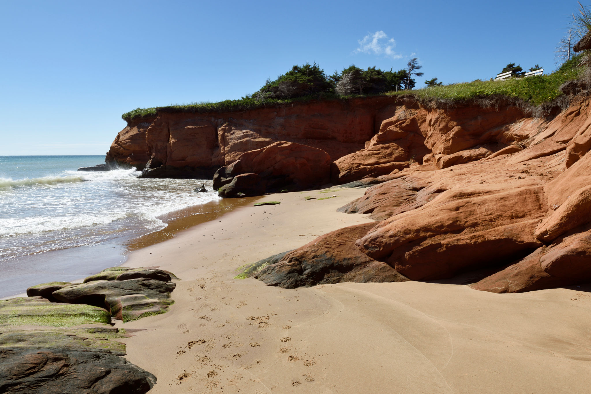 red sand beach
