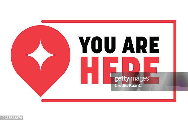 you are here. map pin icon vector illustration. - you are here stock illustrations